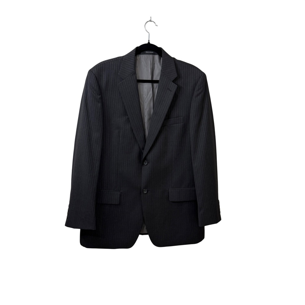 Joseph & Feiss Men's 100% Wool Pinstripe Blazer Jacket Charcoal Gray 41 Regular